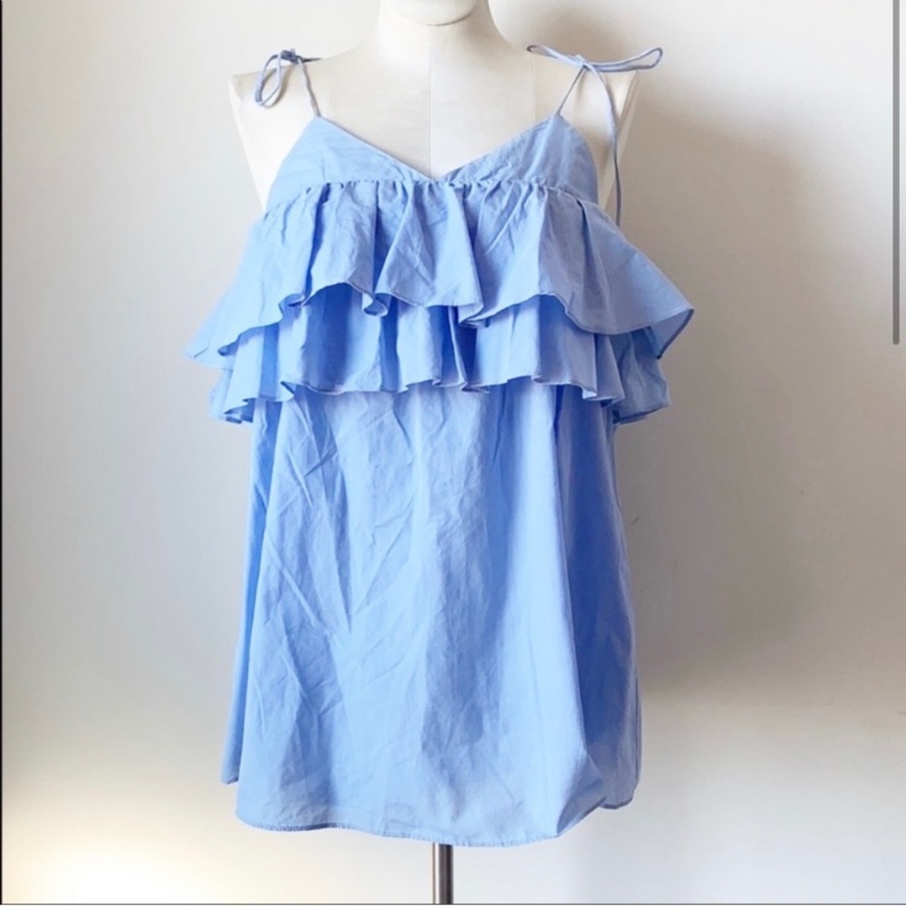 Zara Ruffled Tunic with Shoulder Ties Sz. Small